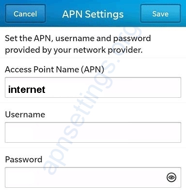 Configuración de Internet TNM Malawi blackberry